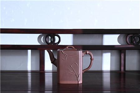國(guó)大師謝強(qiáng)紫砂收藏品，抽角+貼竹