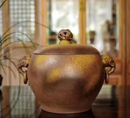 雙獅耳柴燒存茶罐，尤其適合存放需要后期陳化的茶品
