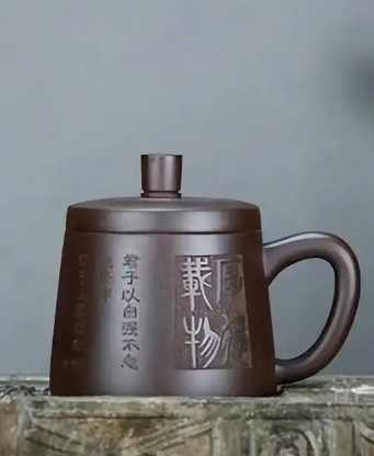 精工琢砂刻，送禮佳品蓋杯《厚德載物》