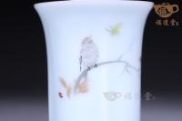 青白瓷花鳥套杯