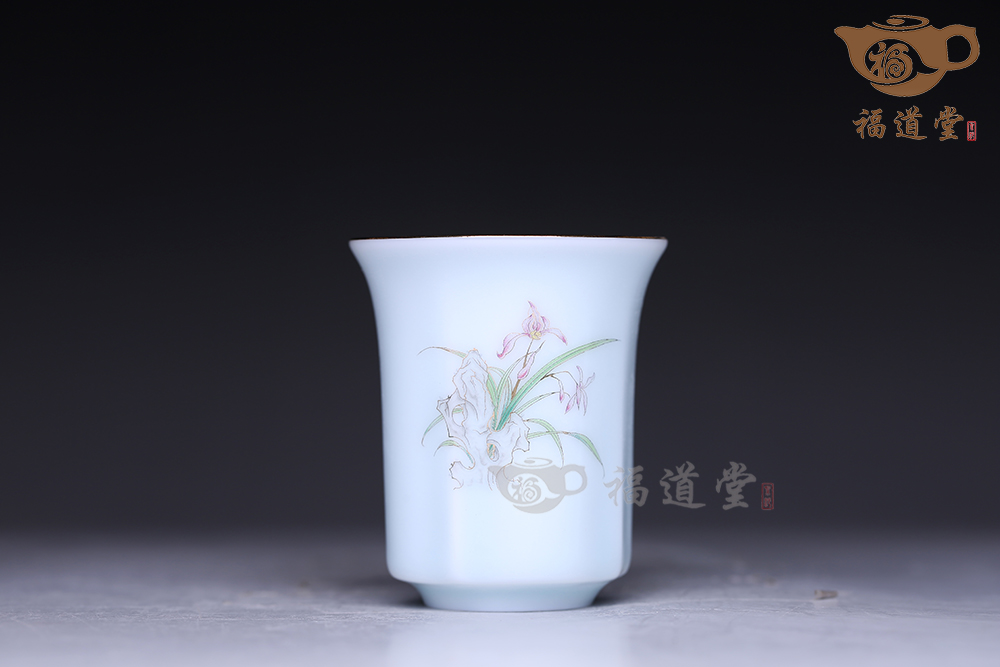 青白瓷花鳥套杯