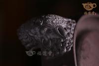紫端獅首鼓式三足承盤 
