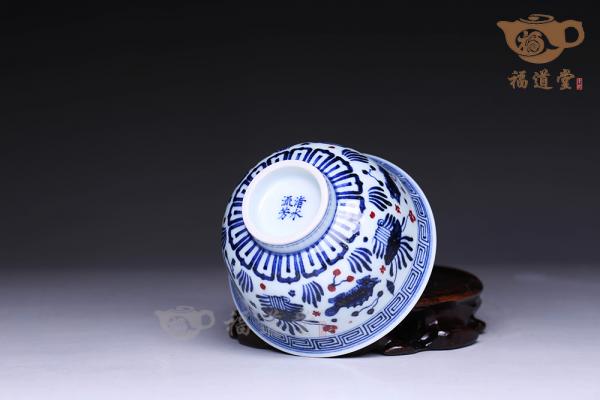 荷塘鱼藻压手杯