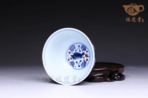 荷塘鱼藻压手杯