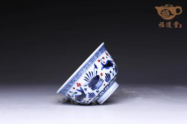 荷塘鱼藻压手杯