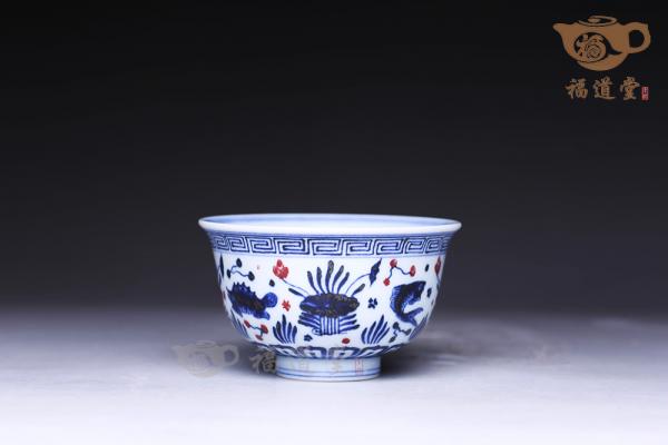 荷塘鱼藻压手杯