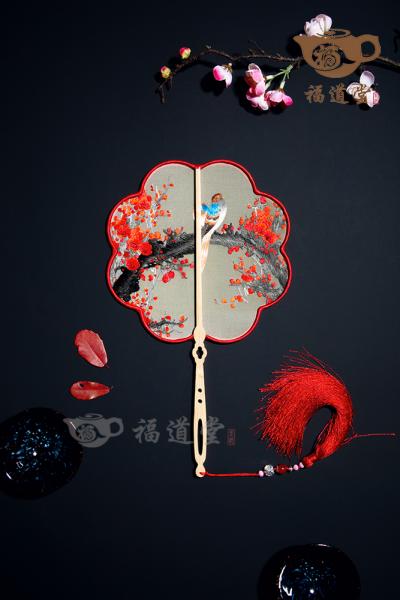 刺绣团扇（喜上眉梢）