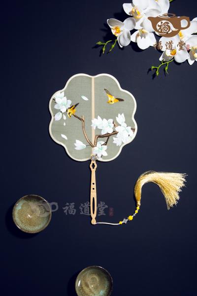 刺绣团扇（玉兰）