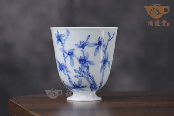 青花兰花主人杯 